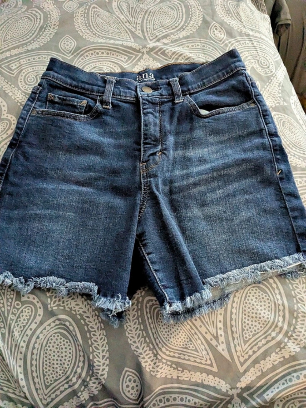 a.n.a High-Rise Midi Short Denim Jean Shorts Blue Size 8